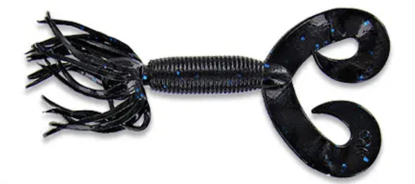 4" Double Tl Hula Grub Blk/Blu Flk
