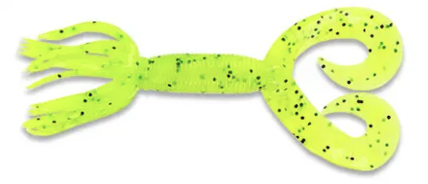 4" Double Tl Hula Grub Cht/Blk Flk