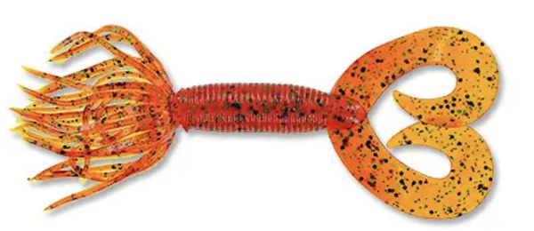 4" Double Tl Hula Grub Pmk/Blk&Grn