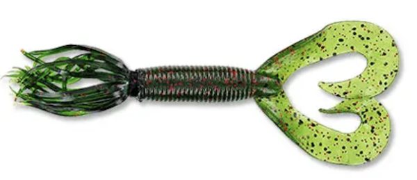 4" Double Tl Hula Grub Wtm/Blk&Red