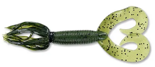 4" Double Tl Hula Grub Wtm/Blk Flk