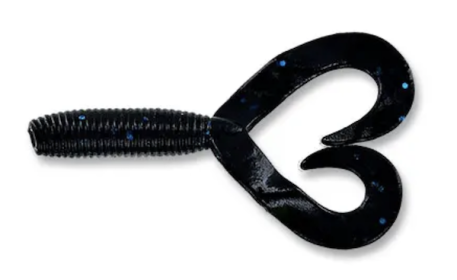 4" Double Tail Grub Blk/Blu Flk 20P