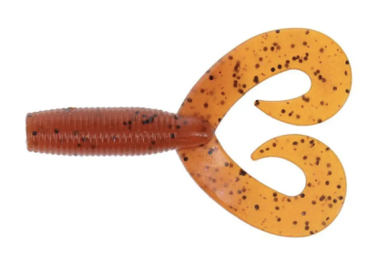 4" Double Tail Grub Fire Craw 20Pk